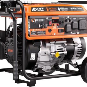 AIVOLT Generator 7500 Watt Dual Fuel Portable Generator with Wheels, Gas and Propane Powered, 50A RV Ready, CO Sensor, 4-Stroke OHV Air Cooled Engine, EPA-PGMA300 Compliant