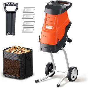 AIVOLT Electric Garden Shredder – Powerful Wood Chipper & Leaf Mulcher with Anti Blowout System, High Capacity Collection Bag, Heavy Duty Yard Waste Crusher aivolt net (5)