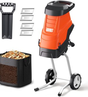 AIVOLT Electric Garden Shredder – Powerful Wood Chipper & Leaf Mulcher with Anti Blowout System, High Capacity Collection Bag, Heavy Duty Yard Waste Crusher aivolt net (5)